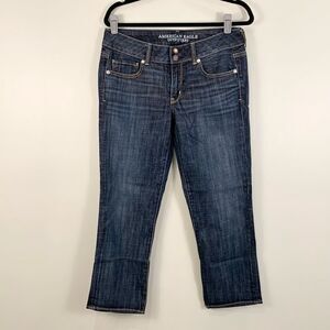 American Eagle Outfitters Artist Crop Stretch dark blue denim size 8 regular